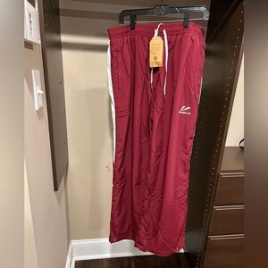 YoungLA Red Joggers with White Stripe